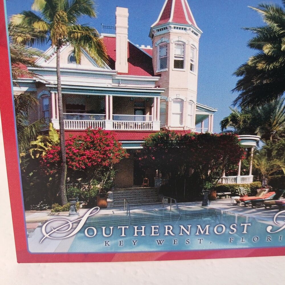 Key West, Florida, Vintage Postcard Southernmost House in USA, Bright Colors!